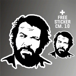 Bud Spencer Aufkleber Sticker Aufkleber Auto Motorrad + 1 FREE STICKER CM. 10 - Bild 1 von 3