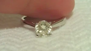 GIA Certified 1.07 Carat Round Diamond Engagement 14K White Gold Ring - Picture 1 of 12