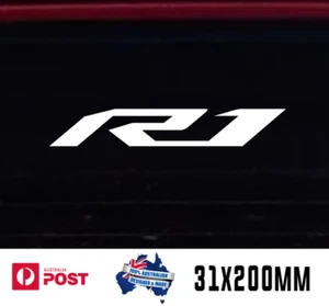2x Yamaha R1 Helmet Windshield Windscreen Sticker Decal 200mm WHITE - Picture 1 of 1