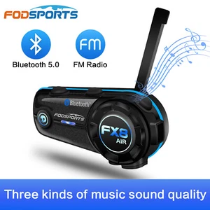 FX8 Air Motorcycle Helmet Intercom Wireless Motorbike Bluetooth Interphone 4 Way - Picture 1 of 11