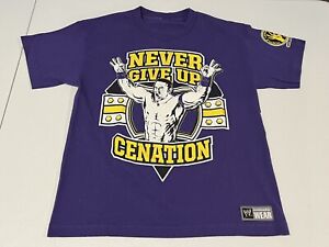 Vintage Youth Small WWE John Cena “Never Give Up”Purple T-Shirt U Can’t See Me