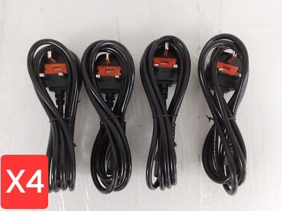 X4 Power Cord UK Plug 3A ISHENG PC Mains Kettle Lead C13 1.8m computer/Printer - Image 1 of 3