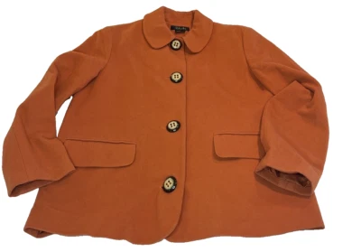 Women’s 10 Rafella Lined Wool Cashmere Jacket Big Buttons Vintage Burnt Orange - Image 1 of 4