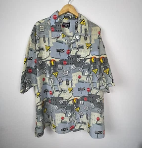 Ropa de calle Rocawear 3XL con botones para hombre - estampado de letreros de calle Y2K Hip Hop - Imagen 1 de 6