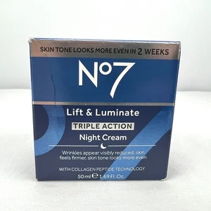 No7 Lift & Luminate Dreifachwirkung Nachtcreme 1,69 Fl. Oz. Neu im Karton - Bild 1 von 7