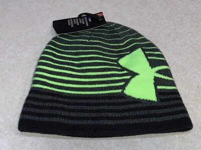 Under Armour Jóvenes Niños Gorro Tejido Sombrero Neón Gris Lima Talla Única Nuevo Foto 1 de 4