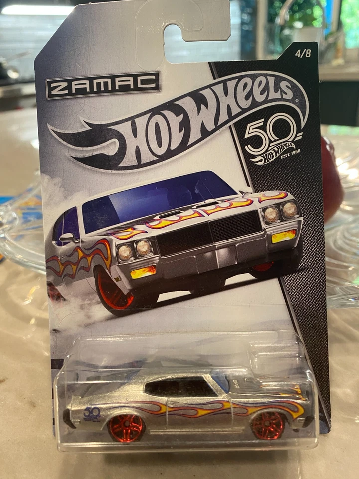 2018 Hot Wheels 50th Anniversario Zamac 4/2.4m70 Buick GSX W/Rosso Pr5 Raggi - Immagine 1 di 1