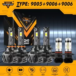 AUXBEAM 9005+9006+9006 Combo Faros LED Kit de Bombillas Antiniebla Alta Baja 6500K 30000LM - Imagen 1 de 12
