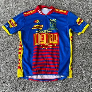 Cycles DeOro Cycling Jersey Mens Extra Large Blue Bike Zip - Picture 1 of 7