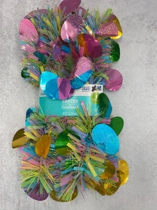 8ft Easter pastel Tinsel garland with metallic egg accents Party decor - Picture 1 of 1
