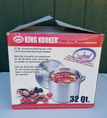 King Kooker KK32 Heavy Duty Aluminum Boiling Pot & Basket, 32-Quart W Box - Image 1 of 4