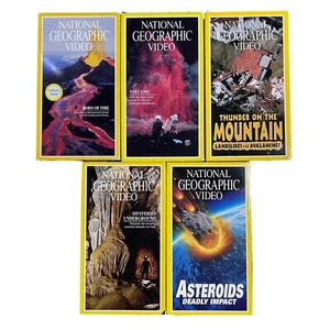 National Geographic Lot 5 Educational Videos VHS Tapes Science Weather Space - Picture 1 of 12