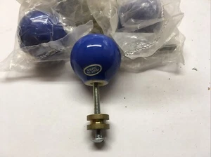 BLUE SPHERICAL CABINET/DRAWER KNOB, PORCELAIN,1-1/4" DIAMETER LOT Of 5 NEW - Picture 1 of 3