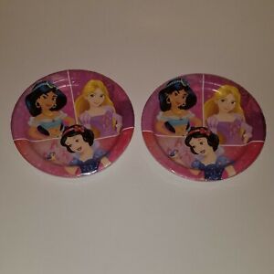 NEW 2 Pk Disney Princess 7" Paper Plate Lot Birthday Jasmine Snow White Rapunzel
