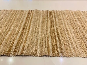 Natural Fibre Jute Eco Friendly Braided Reversible Mat Rugs & Hall Runners - Picture 1 of 10
