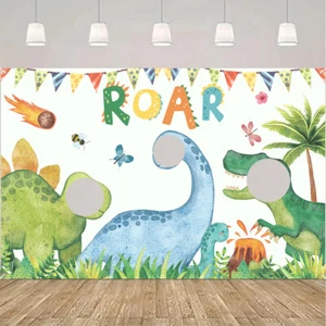 Dinosaur Birthday Photo Props Background Dino Birthday Party Decor Kids Boy Birt - Picture 1 of 17