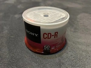 50 Pack - SONY CD-R 1x-48x Speed / 80min / 700MB Recordable Blank Discs - Afbeelding 1 van 2