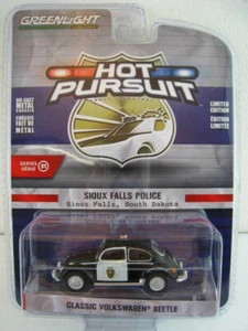 Classic Volkswagen Beetle SIOUX FALLS POLICE Dakota Maßstab 1:64 Greenlight NEU - Picture 1 of 4