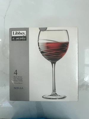 Libbey serie e copa de vino tinto europea fina - juego de 4 - 15,5 oz - diseño grabado Foto 1 de 4