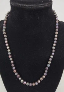 Purple Faux Pearl Bead Necklace w/Spring Ring Clasp - Fashion Jewelry - Picture 1 of 5