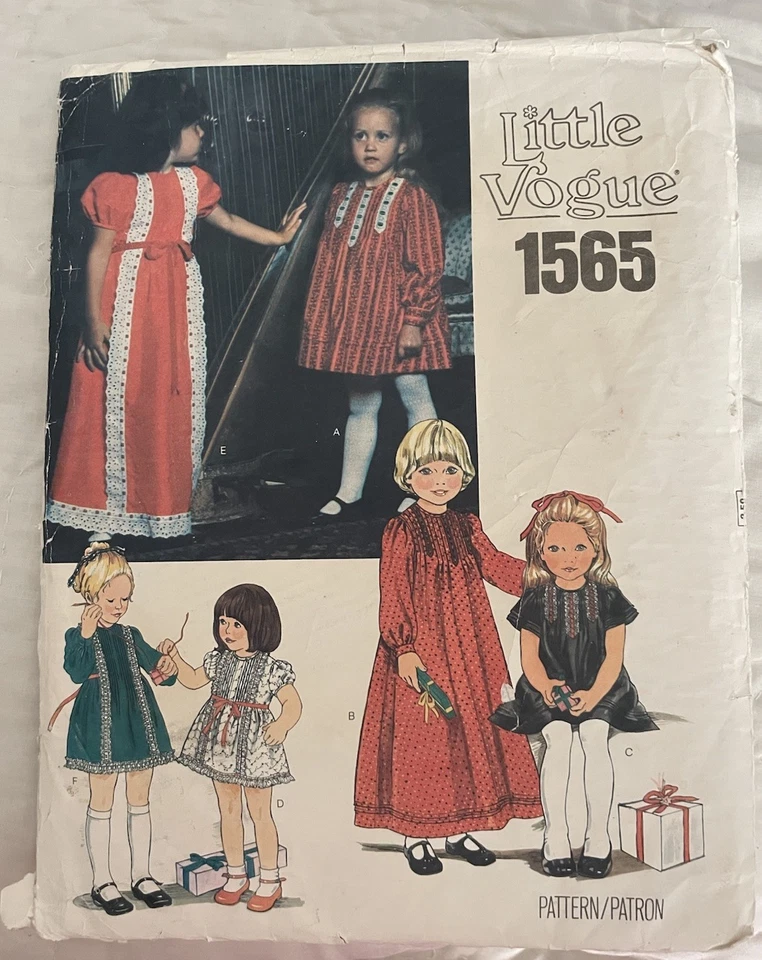 🌷Vintage Little Vogue # 1565 Sewing Pattern Childrens Dresses Size 2~ UNCUT - Image 1 of 4