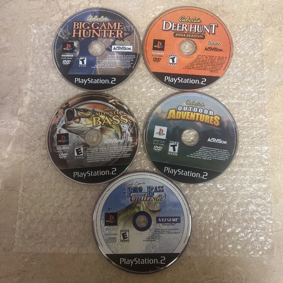 Cabela’s Videojuego Lote De 5 Para PlayStation 2 Probado Y Funcionando Solo Disco Foto 1 de 1