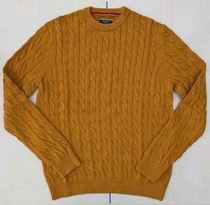 Mens Charles Tyrwhitt Cable Knit Jumper Gold Size Large ~ Excellent Condition - Picture 1 of 9