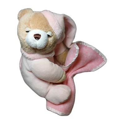 Oso de peluche rosa bebé Aurora con sonajero manta 5" peluche Sleepy Lovie Foto 1 de 4