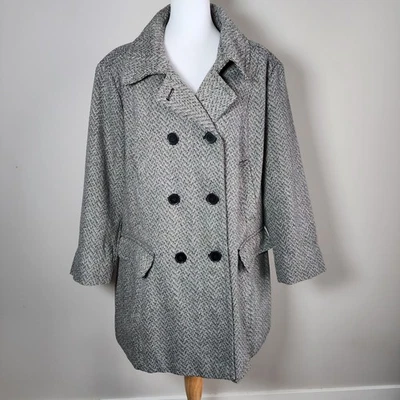George Herringbone гороха пальто женщин 3 X плюс размер Tweed хипстер опрятный карьера работы - Изображение 1 из 4