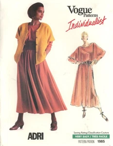 Vogue 1985 ADRI Jacket w Shaped Hem, Top & Flared Skirt w Pockets Sz 8 COMPLETE - Picture 1 of 6