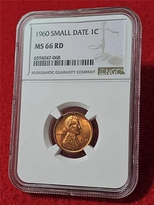 Picker's Delight 1960 Small Date Lincoln Memorial Penny NGC MS 66 RD #T3902 - Picture 1 of 2