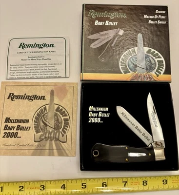 NOS Remington Millennium Baby Bullet Knife Mother Of Pearl Shield Limited #1118 - Image 1 of 2