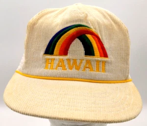 Sombrero de Camionero Vintage Hawaii Bordado Arco Iris Pana Snapback Malla Trasera - Imagen 1 de 7