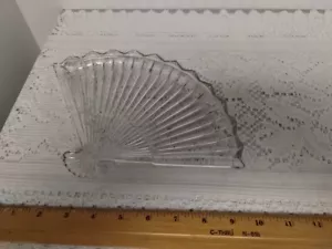 Vintage Fan Shaped glass candy dish. Approximately 11" X 6" - Picture 1 of 4