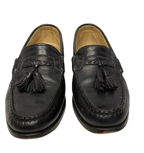 Mocasines de vestir Allen Edmonds de cuero negro con borla Maxfield para hombre EE. UU. 9,5D - Imagen 1 de 11