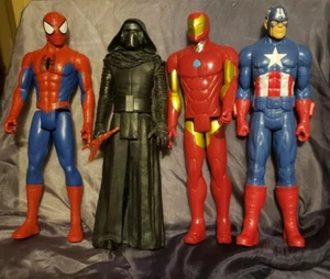 Lot Of 4 Super Heroes Marvel/Starwars Toy Action Figures Spiderman, Iron Man.. - Picture 1 of 2