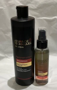 Avon Advance Techniques Reconstruction Shampoo 400ml & Bi Phase Treatment Spray - Picture 1 of 2
