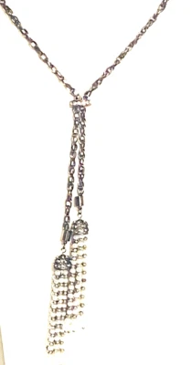 Collar Jennifer Lopez Tono Plata Borla Extra Larga Forma Y 30" Colgante 9" Foto 1 de 4