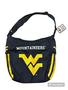 West Virginia Mountaineers Football Jersey Material Purse Tote Snap Button Close