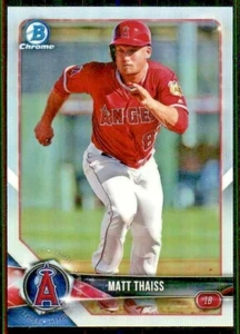 2018 BOWMAN  DRAFT CHROME BASE  REFRACTOR  BDC-166 MATT THAISS ANGELS  - Picture 1 of 2