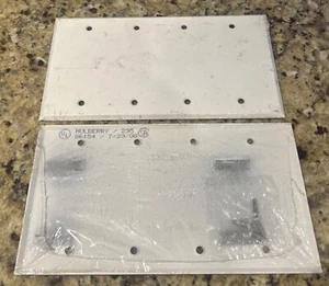 (2)- MULBERRY / 235- 86154 (4-GANG WHITE METAL BLANK PLATES) NEW SEALED - Picture 1 of 1