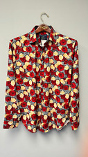 Society of Threads Men's 16-16.5 34/35 Small Slim Fit Floral Roses Shirt NEW