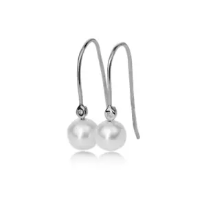 Pearl Diamond Earrings Dangle Sterling Silver - Picture 1 of 11