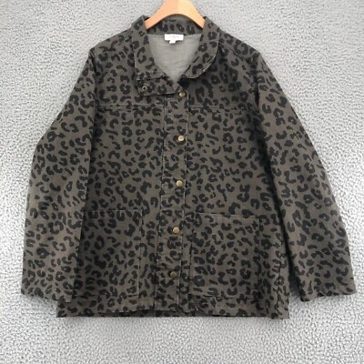 Chaqueta UMGEE Mujer Gris Mediana Estampado Leopardo Denim Bolsillos a Presión Todos los Días Informal Foto 1 de 4