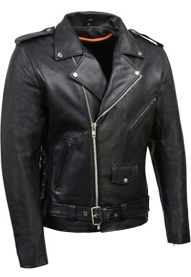 Men's Cowhide Leather Jacket -  Premium & Durable - Fashion Wear - Biker Wear. - Image 1 of 3