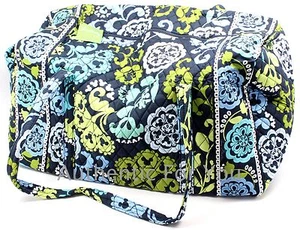 New Disney Parks Vera Bradley Where's Mickey Large Blue Green Duffle Tote Bag - Picture 1 of 3