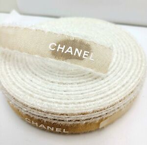 Chanel logo RIBBON wrap designe. gold 1mx15mm PIECE AUTHENTIC rare  