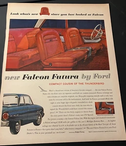 1962 Ford Falcon Futura - Vintage Original Color Print Ad Wall Art - CLEAN - Picture 1 of 5