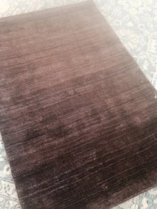 Modern stunning bright area rug silky carpet new hand made Solid texture 2' X 3' - Picture 1 of 5