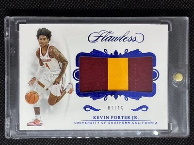 2019 Panini Flawless Collegiate Kevin Porter Jr RC Rookie Patch /15 USC Bucks - Image 1 of 2